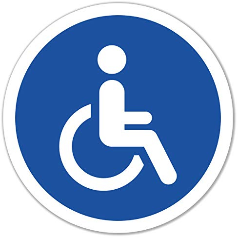 STROBO Lot de 10 autocollants pour fauteuil roulant - 9,5 x 9,5 cm - Bleu - Utilitaire