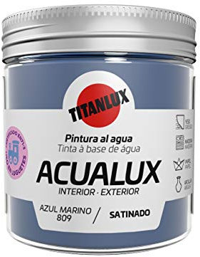 Titanlux Acualux pintura acrílica multiadherente Satinado Azul Marino 75 ml