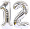 Helium Luftballon 12 Silber Geburtstagsdeko 40 12 Geburtstag Party Dekoration Supplies,ballon 12 geburtstag,12 luftballon silber,folienballon 12 geburtstag mädchen Junge ballon 12 geburtstag(12)