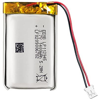 EEMB 3.7V Lipo Battery 1400mAh 112945 Lithium Polymer ion Battery Rechargeable Lithium ion Polymer Battery with JST Connector Make Sure Device Polarity Matches with Battery Before Purchase!