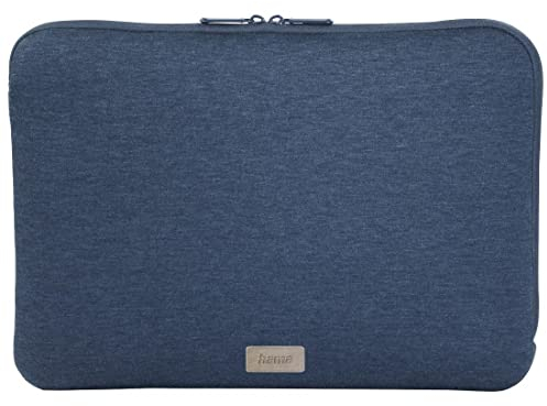 Hama Laptoptasche für Notebooks bis 14,1 Zoll 36cm (Laptop Tasche dünn, 14 1'', Laptop Hülle Sleeve, gepolstert, aus Jersey zum Schutz für PC, Notebook, Asus Acer Thinkpad), blau