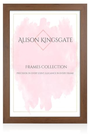 Alison Kingsgate Modern Walnut Picture Frame for Photos - 100X70CM | Engineered Wood, Shatterproof Perspex Front, Ideal for Wall Art Display, Posters, Documents, Certificate & Home Décor