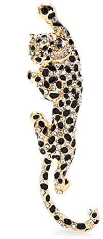 NIAN Big Climbing Leopard Brosche Pins für Damen und Herren Emaille Tier Broschen Winter Luxus Schmuck Neujahrsgeschenk