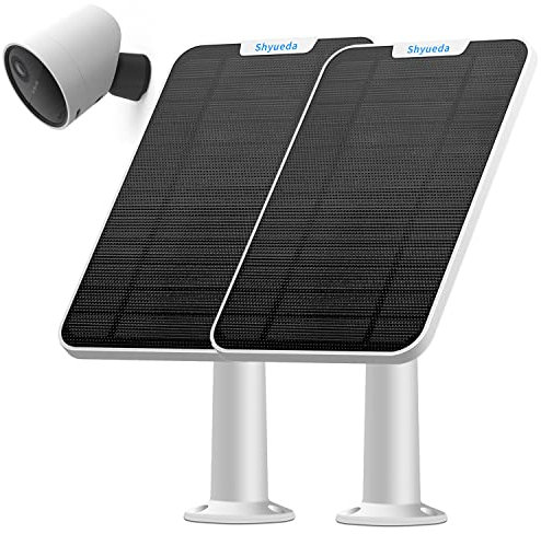 4W Solar Panel Charging Compatible with SimpliSafe Outdoor Security Camera only, with 13.1ft Waterproof Charging Cable, IP65 Weatherproof,Includes Secure Wall Mount(White)