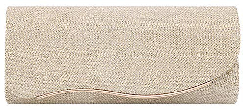 MEGAUK Damen Clutch Glitzer Elegant Abendtasche Glänzend Handtasche Envelope Tasche Unterarmtasche mit Kette für Hochzeit Wedding Prom Party