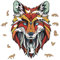 EWA Eco-Wood-Art Fuchs Holzpuzzle Tiere 130 Teile Holzpuzzle für Erwachsene & Kinder ab 14 Jahren Elegantes magisches Holzpuzzle Fuchs mit einzigartig geformten Teilen & Mustern Mittelgroß