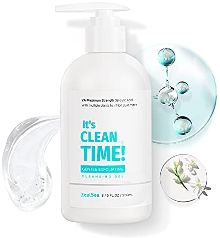 ZealSea 2% BHA Liquid Peeling Porentiefe Reinigung für das Gesicht mit Salicylsäure AHA, Gesichtsreinigung Schäumendes Reinigungsgel gegen Pickel, Für unreine und zu Akne neigender Haut 250ml