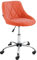 CLP Arbeitshocker Lazio I Kunstleder Oder Stoff I Höhenverstellbarer Arbeitsstuhl I Rollbar, Farbe:orange, Material:Stoff