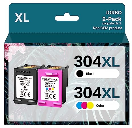 JORBO Remanufactured 304XL Printer Cartridges Replacement for HP 304 XL Multipack Black and Colour Compatible for Envy 5000 5010 5020 5030 5032, Deskjet 2620 2622 2630 3720 3735 3750 3760 3762 3764