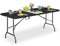 Relaxdays Gartentisch, Rattan-Optik, Tragegriff, 72x180x74 cm, Kunststoff, Metall, klappbarer Terrassentisch, schwarz
