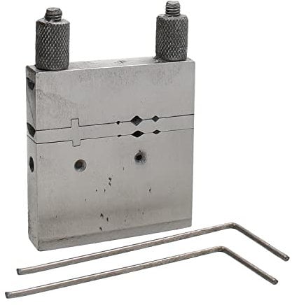 The Beadsmith Premium Miter Cutting Vise Jig – Swiss Style, Made of Steel, 2.75” x 2” – for Filing Small Metal, Creating Flat Ends on Wire and Tubing – Form 45- & 90-Degree Angles and Bends