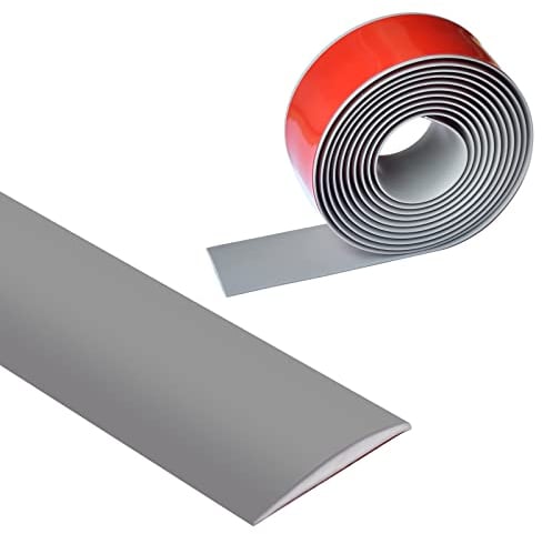 Profilé de transition imperméable et autocollant en vinyle, 5 cm de large, en vinyle, plinthe de transition pour sols, bande de recouvrement non perforée, profilé de sol, seuil de porte à coller, 1 m