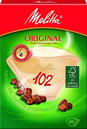 Generisch 800x Melitta Original 102 (Grösse 102) Filtertüten/Kaffeefilter (Naturbraun / 3 Aromazonen-Filter (Melitta Größe 102, 800 Filter)