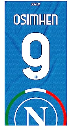 SSC NAPOLI Strandtuch Osimhen Unisex Erwachsene, Hellblau