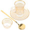 Angoily Tea Glasses Cups Set, Turkish Tea and Coffee Glasses Cup Set with Saucer Holders Spoon, for Cappuccino, Espresso and Hot Chocolate (4oz/120ml)