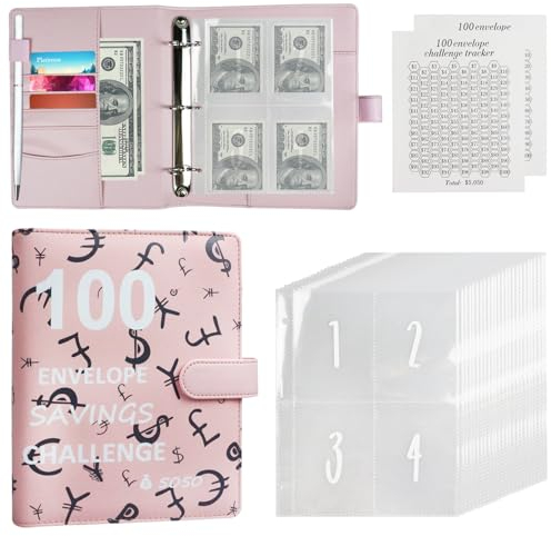 WithFlying Spardose Spardose mit Zählwerk zum Ankreuzen, wiederverwendbares Sparschwein für Erwachsene und Kinder mit Sparziel (Rosa)