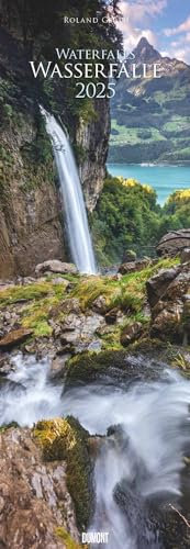 DUMONT - Wasserfälle 2025 Wandkalender, 34x98cm, Fotokunst-Kalender mit faszinierenden Wasserfällen, zwölf perfekte Bildinszenierungen mit unglaublicher Dynamik: Waterfalls