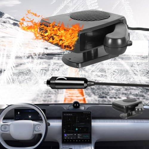 Autoheizung, 12-V-Heizung fürs Auto, 200-W-Autositzheizung, die an den Zigarettenanzünder angeschlossen werden kann, Entfroster für die Windschutzscheibe des Autos, schnelle Heiz- und Kühlheizung