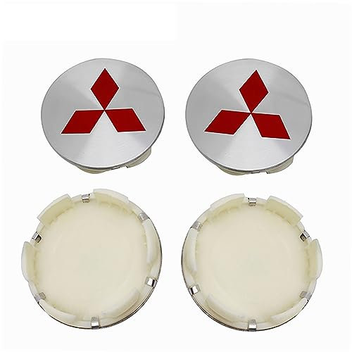 Pack of 4 Hub Caps für Mitsubishi ASX Ralliart Outlander Lancer Pajero Eclipse Galant, Car Wheel Centre Caps Alloy Wheel Rim Caps Hub Cap für Wheel Caps, Car Decoration Badge Accessories