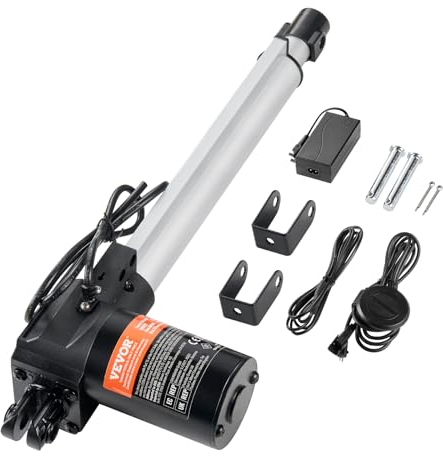 VEVOR Kit attuatore lineare, Attuatore di movimento lineare da 10 pollici ad alta velocità 0,98/s 24 V, 220 libbre/1000 N TV/tavolo/divano, protezione IP44 - Adattatore di alimentazione incluso