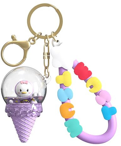 Disney Tsum Tsum Eiscreme-Schlüsselanhänger, Handschlaufe, Wasserkugel-Design, Daisy Duck, Medium