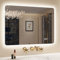 STARLEAD Badspiegel-mit-Beleuchtung 80x60cm, Dimmbar, 3 Farbtemperaturen 3000K-6500K, Badezimmerspiegel mit Entfoggen, Speicherfunktion, IP44 LED-Spiegel-Bad, HD Hartglas, Horizontal/Vertikal