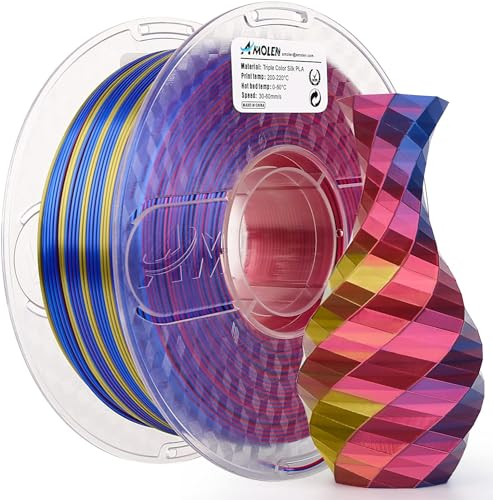 AMOLEN PLA 3D Drucker Filament, Multicolor Filament 1.75mm, Sauber Gewickeltes Filament, Kompatibel Mit 3D FDM Druckern, Maßgenauigkeit +/- 0.02 mm, 1KG Spule(2.2Pfund)