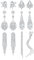 CASSIECA 6 Paare Clip Ohrringe für Damen Clip Ohrringe Silber Hängend Strass Quaste Non-piercing Ohrringe für Bräute Brautjungfern Brillant Diamant Ohrringe Baumeln Clip Non Pierced Schmuck Stil 2