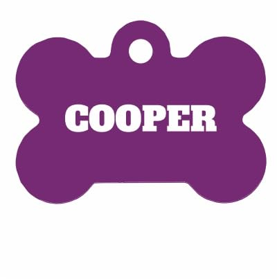 Placa de Identificación Personalizada para Mascotas, Etiquetas de ID Personalizadas para Perros frente y dorso, Placa de Identificación para Perro - etiqueta sublimada - aluminio (Violeta)