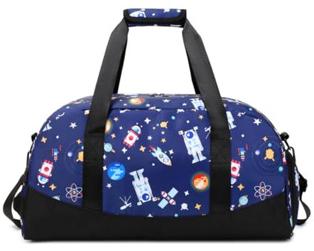 Lmwzh Kinder Sporttasche Reisetasche mitSchuhfach Turnbeutel wasserdichte Schwimmtasche(Weltraum)