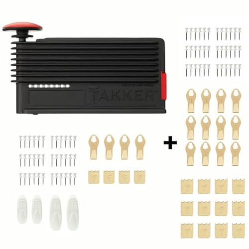 Takker 121 Piece Picture Hanging Kit Frame Hanging Tool – As Seen On Dragon’s Den - Hang On Walls, Plasterboard, Wood, Up to 8kg Pictures Canvas Clock Decor Utensils