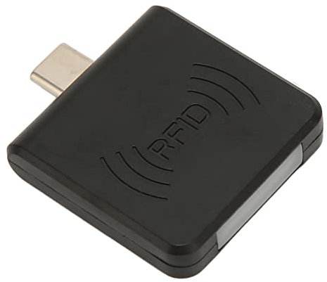 Mobile Phone Card Reader 125Khz Type-C Phone Reader ID Mobile Phone Card Reader Type C Interface 125Khz Portable Card Reader for Phones White Phone Reader Usb C Card Reader (Black)