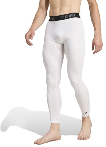 Adidas Men's Techfit Compression Training Long Tights, White, Medium
