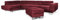 SOFILAND Aller Lang XL Modernes Design Ecksofa mit Schlaffunktion, Bettkasten in Ottomane, Hocker mit Stauraum – Tierfreundlicher Waterproof-Welvet, inkl. 2 runde Kissen, Ottomane Links. (Rot)