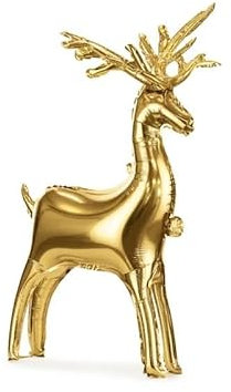 Folienballon, konturiert, Rentier, Weihnachtsdekoration, Gold, Weihnachten, Weihnachtsfeiern