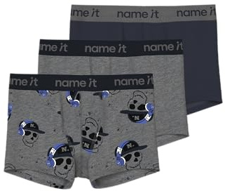 Name IT Jungen Nkmboxer 3p Dark Grey Mel Skull Noos Nkmboxer 3P Dark Grey Mel Skull Noos (1er Pack)