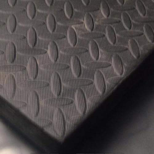 Horse Stable EVA Rubber Floor Mats - 6 x 4ft EVA - 34mm - Black - Checker - Non Slip - Cushioned - Insulating (1 Mat)