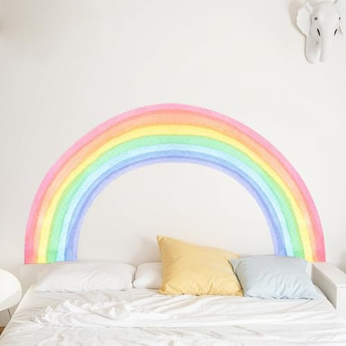 Adesivi Murali Arcobaleno, Grandi Arcobaleni Adesivi Murali, Colorato Arcobaleno Sticker Murali, Adesivo da Parete Arcobaleno Rimovibile Fai-da-te per Cameretta dei Bambini