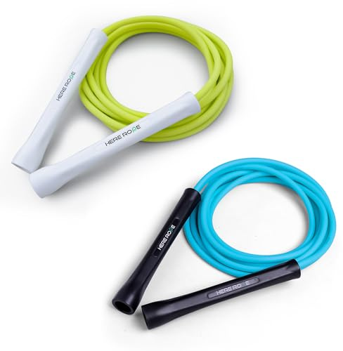 Hererope 6MM PVC Jump Rope for Men & Women Fitness, Speed, Tricks, Cardio Training, Boxing Jump Rope with Unbreakable Handles and Non-Kinking Skipping Rope, Adjustable Jumprope for Indoor Outdoor