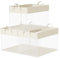 SONGMICS Aufbewahrungsbox 3er Set, Aufbewahrungskorb groß, Ordnungsboxen Stoff, Faltbox, transparentes Nylonnetz, 50 x 30 x 30 cm, Griffe, für Schlafzimmer, Wohnzimmer, cremeweiß RFB950W01