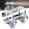Collier Echappement Raccord de Tuyau D'Échappement Manchon Echappement 45x95mm Collier de Serrage Double pour Tuyau D'Échappement de Silencieux En Acier Inoxydable pour Voiture Moto Camions