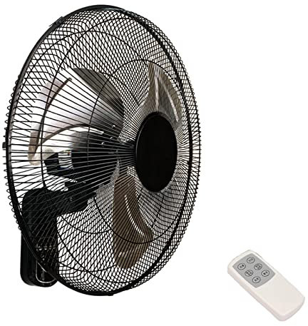 OWOHYG 22 inch/55.8cm wall mounted fan, commercial electric fan, low noise, with remote control, restaurant dormitory industrial (Black 22in)