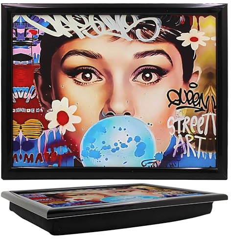 Lesser & Pavey Urban Art Plateau pour Repas et Petit déjeuner | Plateaux Confortables avec Coussin Poire pour la Maison et Un Usage Quotidien | Plateaux durables pour Manger sur Les Genoux pour