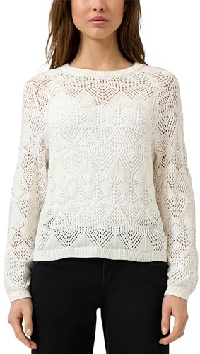 QS Baumwollpullover mit Ajourmuster