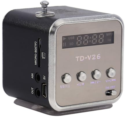 lvifloae Mini Music Player Small SD Mp3 Stupker MP3 4 TF Disk USB Radio FM Radio Computer Computer Admite TF Tarjeta TF y Drive USB Green Adecuada para Uso en Exteriores e (Negro)