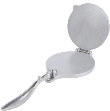 OVAQUIXI Tortilla Press, 8 Inch Tortilla Maker Aluminum Alloy Manual Roti Maker Dough Press for Kitchen (Silver)