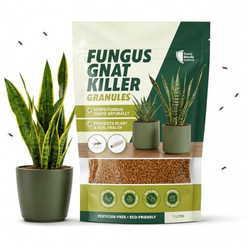Fungus Gnat Control Granules for Indoor Plants | Natural Diatomaceous Earth Soil Topper | Breaks Gnat Life Cycle & Prevents Larvae | Pesticide-Free, Fungus Gnat Killer Spray Alternative | 1L