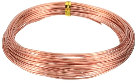 QUARKZMAN Filo Di Rame Nudo Solido 99,9% 30 Piedi Calibro 16 (1,2mm) 9m