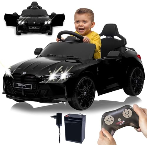 JAMARA 461867 Ride-on BMW M4 2,4GHz Li-Power 12.6, Elektroauto für Kinder ab 3 Jahre, Kinderauto elektrisch, Electric Sitzer, Geschenkidee, Trage- und Ziehgriff, Transportrollen