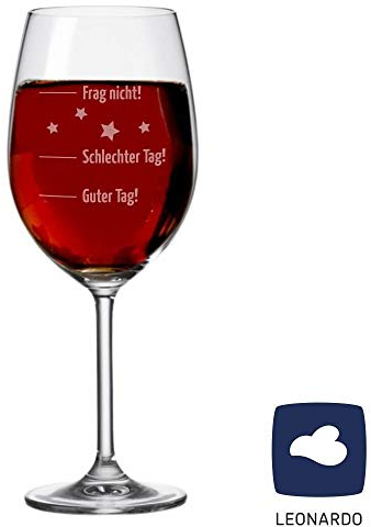 XL Weinglas -Guter Tag, schlechter Tag- Stimmungsglas als Geschenkidee zu Weihnachten, großes Weinglas von Leonardo, Geburtstagsgeschenk mit Spruch
